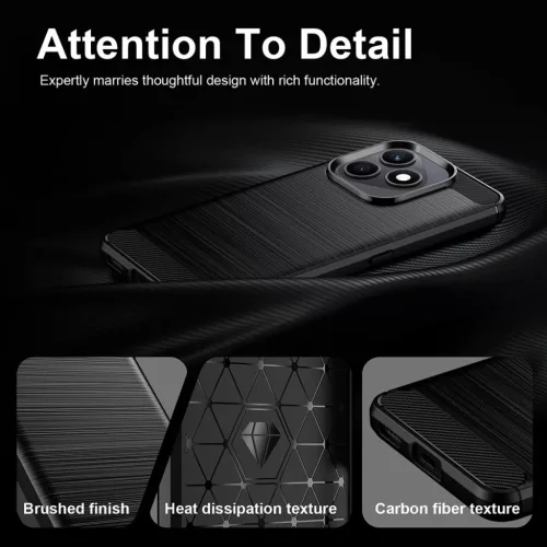 Honor X8d Fekete Techsuit Carbon Silicone tok-5949419370784 3 kép