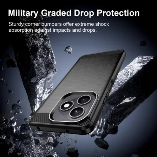 Honor X8d Fekete Techsuit Carbon Silicone tok-5949419370784 4 kép
