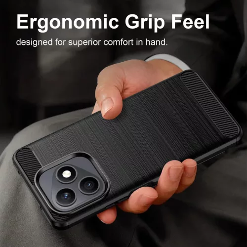 Honor X8d Fekete Techsuit Carbon Silicone tok-5949419370784 5 kép