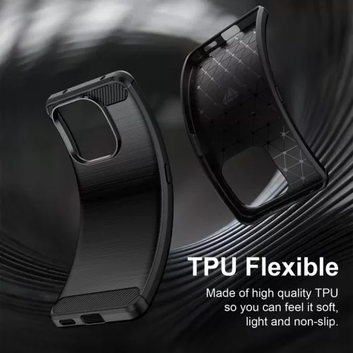 Honor X8d Fekete Techsuit Carbon Silicone tok-5949419370784 6 kép