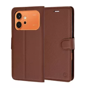 Honor 600 / 600 Pro Barna Techsuit Bőr Fliptok