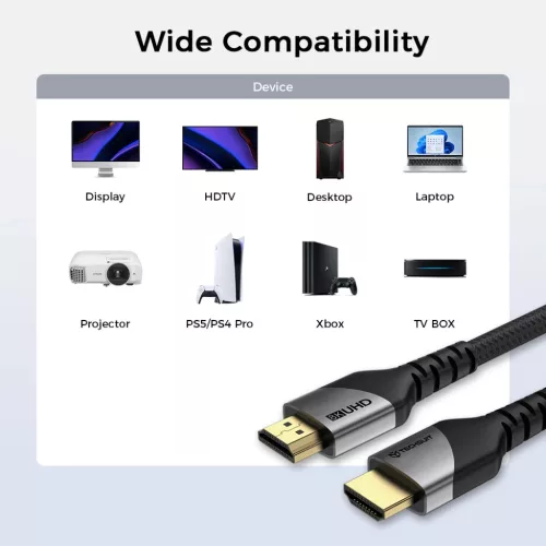  Techsuit NexusVision Pro HDMI 2.1 kábel, 2 m, szürke-5949419373105 6 kép