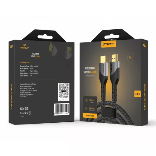  Techsuit NexusVision Pro HDMI 2.1 kábel, 2 m, szürke-5949419373105 7 kép