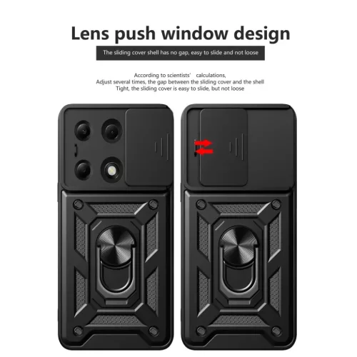 Xiaomi Redmi Note 13 Pro 4G / Poco M6 Pro 4G Fekete Techsuit CamShield-5949419373365 2 kép