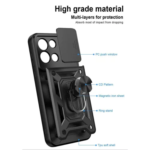  OnePlus Nord 6 fekete Techsuit CamShield sorozat tok-5949419374072 3 kép
