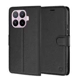 Xiaomi 17T Fekete Techsuit Bőr Fliptok