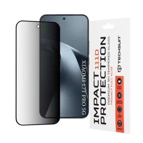  Xiaomi 17T Pro fekete Techsuit 111D betekintésvédelmi, teljes felületén ragasztós kijelzővédő üvegfólia