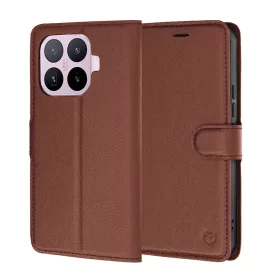  Xiaomi 17T barna Techsuit Leather Folio pénztárcatok