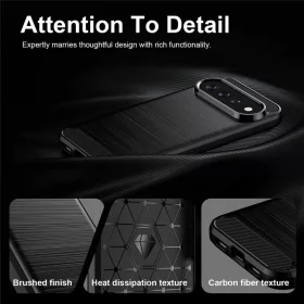 Google Pixel 11 / Pixel 11 Pro fekete Techsuit Carbon szilikon tok-5949419375697 2 kép