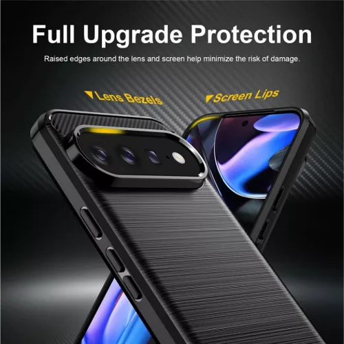 Google Pixel 11 / Pixel 11 Pro fekete Techsuit Carbon szilikon tok-5949419375697 5 kép