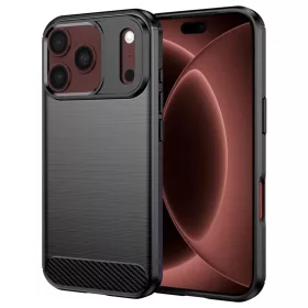   iPhone 18 Pro Max / iPhone 17 Pro Max fekete Techsuit Carbon Silicone tok