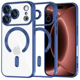    iPhone 18 Pro Max / iPhone 17 Pro Max mélykék Techsuit Luxury Crystal MagSafe tok