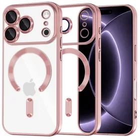   iPhone 18 Pro / iPhone 17 Pro rózsaszín Techsuit Luxury Crystal MagSafe tok