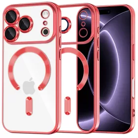    iPhone 18 Pro / iPhone 17 Pro piros Techsuit Luxury Crystal MagSafe tok