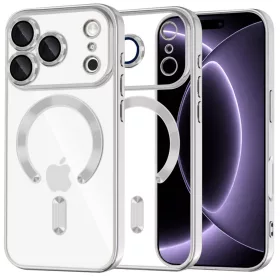    iPhone 18 Pro / iPhone 17 Pro ezüst Techsuit Luxury Crystal MagSafe tok