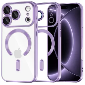    Apple iPhone 18 Pro / iPhone 17 Pro világoslila Techsuit Luxury Crystal MagSafe tok