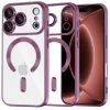  iPhone 18 Pro Max / iPhone 17 Pro Max sötét cseresznye Techsuit Luxury Crystal MagSafe átlátszó tok