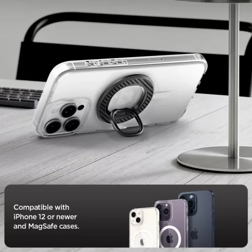 Spigen O-Mag OM106 mágneses telefontartó állvány fekete-8800283301595 4 kép