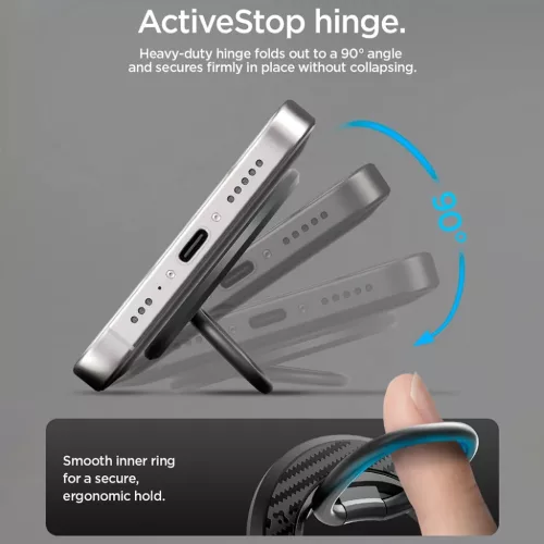 Spigen O-Mag OM106 mágneses telefontartó állvány fekete-8800283301595 7 kép