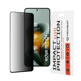    Motorola Edge 70 Max fekete Techsuit 111D adatvédő, teljes felületén ragasztós üvegfólia