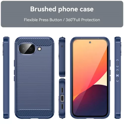  Google Pixel 10a kék Techsuit Carbon Silicone ütésálló tok-5949419384767 6 kép