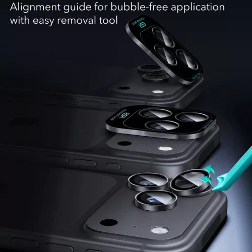 iPhone 18 Pro / iPhone 18 Pro Max fekete ESR Armorite kameralencse-vé-4894240306031 7 kép