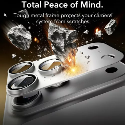  iPhone 18 Pro Max ezüst ESR Armorite Pro fémkeretes kameravédő ü-4894240306390 4 kép