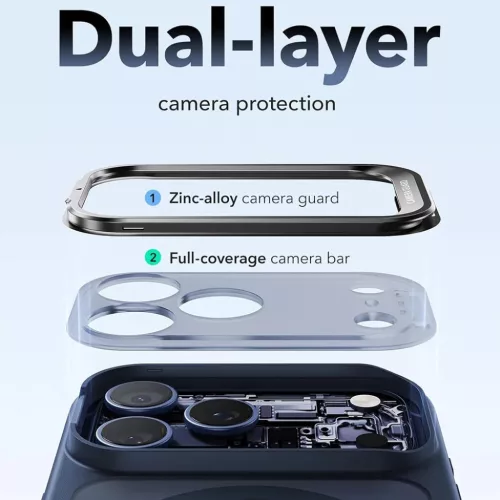iPhone 18 Pro / iPhone 17 Pro Matt kék ESR Classic Hybrid HaloLock St-4894240303399 5 kép