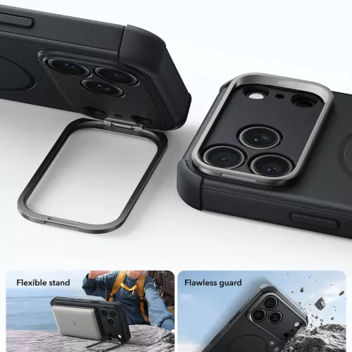 iPhone 18 Pro / iPhone 17 Pro fekete ESR Cyber Armor Kickstand ütés�-4894240303825 3 kép