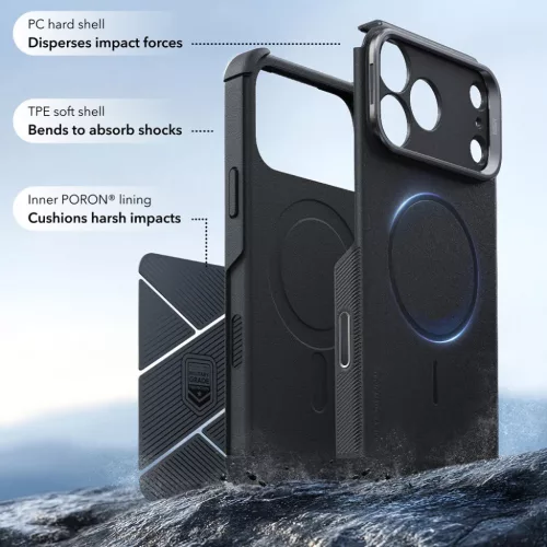iPhone 18 Pro / iPhone 17 Pro fekete ESR Cyber Armor Kickstand ütés�-4894240303825 4 kép