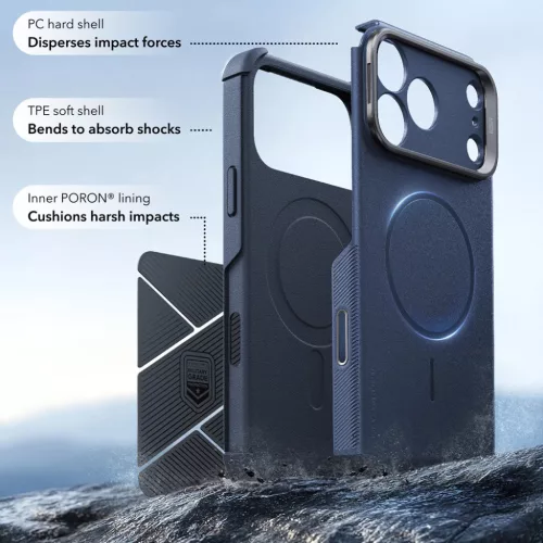 iPhone 18 Pro / iPhone 17 Pro kék ESR Cyber Armor kitámasztós tok-4894240303849 4 kép