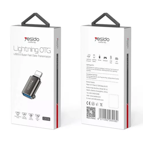 OTG Adapter (GS14) - USB 3.0 to Lightning Yesido - Plug & Play, 480Mbp-6971050264480 4 kép