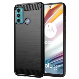  Motorola Moto G60 Fekete Techsuit szénszálas szilikon tok