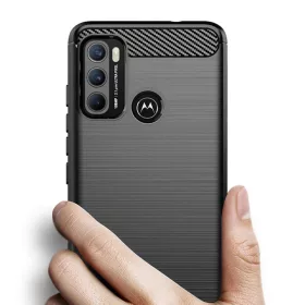  Techsuit - Szénszálas Szilikon - Motorola Moto G60 - Fekete tok-5949419031401 2 kép