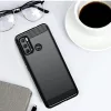  Techsuit - Szénszálas Szilikon - Motorola Moto G60 - Fekete tok-5949419031401 5 kép