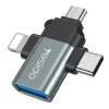  OTG Adapter (GS15) Yesido - USB-ről Lightningre, Micro-USB-re, Type--6971050264497 1 kép