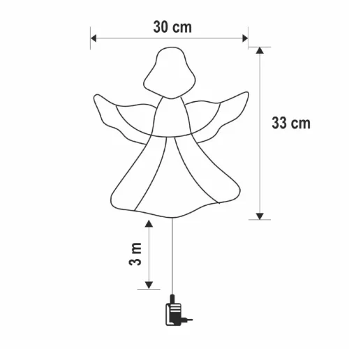 HOME KID501WW angyal ablakdísz, 35 db melegfehér LED, időzítő, k�-5999084972851 3 kép
