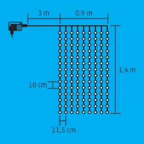 Home KIN 126C/WH LED-es fényfüggöny, 0,9x1,4 m / 126 db hidegfehér-5999084935061 1 kép