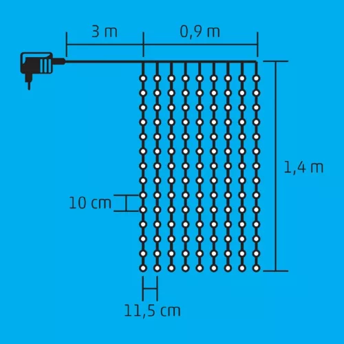 Home KIN 126C/WH LED-es fényfüggöny, 0,9x1,4 m / 126 db hidegfehér-5999084935061 1 kép