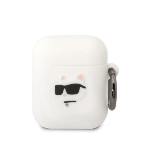 Airpods 1/2 Karl Lagerfeld 3D Logo NFT Choupette Head szilikon tok feh-3666339087920 2 kép