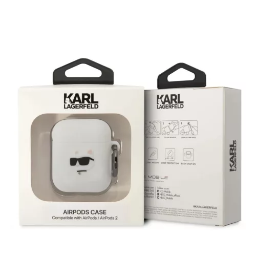 Airpods 1/2 Karl Lagerfeld 3D Logo NFT Choupette Head szilikon tok feh-3666339087920 3 kép