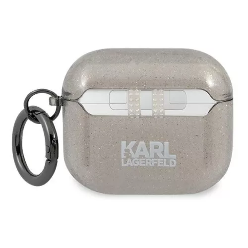 AirPods 3 Karl Lagerfeld Glitter Karl's Head tok fekete (KLA3UKHGK)-3666339030278 1 kép