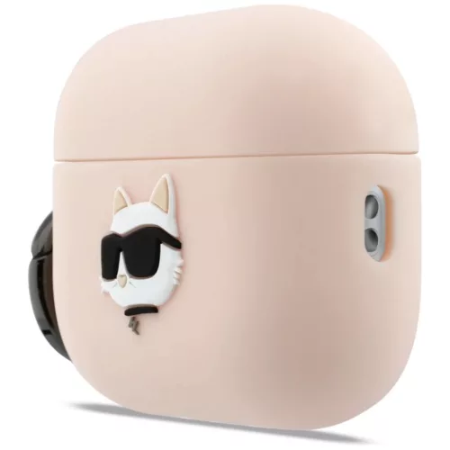 AirPods Pro 3 Karl Lagerfeld Choupette Head 3D szilikon tok rózsaszí-3666339574888 2 kép