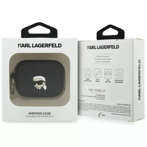 Karl Lagerfeld Szilikon Karl Fej 3D AirPods Pro 3 fekete tok-3666339574666 4 kép