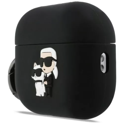 AirPods Pro 3 Karl Lagerfeld szilikon Karl&Chaupette fej 3D fekete tok-3666339574680 2 kép