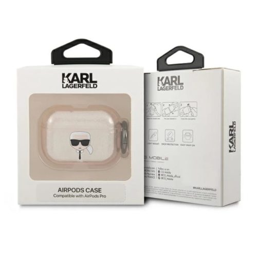 Airpods Pro 1/2 Karl Lagerfeld KLAPUKHGD Karl Head Glitter tok arany-3666339030353 3 kép