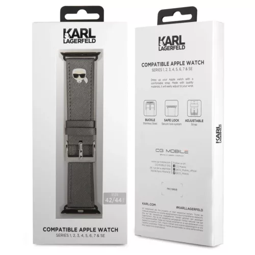 Apple Watch 4/5/6/7/8/SE (38/40/41mm) Karl Lagerfeld Karl Head PU óra-3666339033736 2 kép