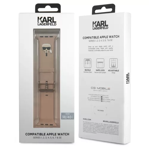 Apple Watch 38/ 40/ 41mm Karl Lagerfeld KLAWMSLKP Karl Head óraszíj -3666339031626 2 kép