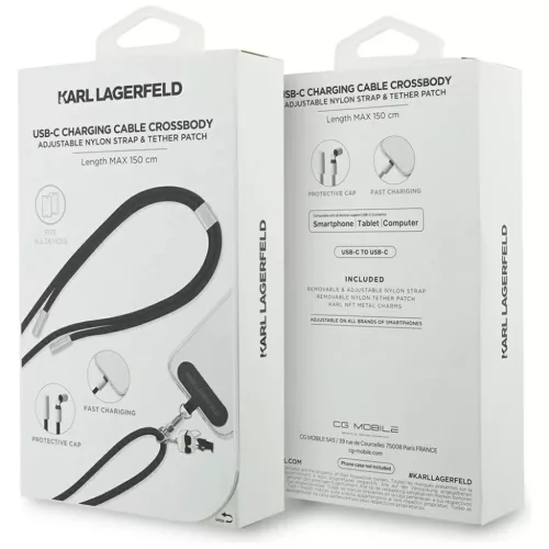 Universal Karl Lagerfeld CBDY Ikonik Charm USB-C/USB-C Kábel Nyakpán-3666339544003 4 kép