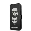 iPhone 12 mini Karl Lagerfeld KLFLBKSP12SFKICKC Heads fliptok fekete-3700740489789 3 kép